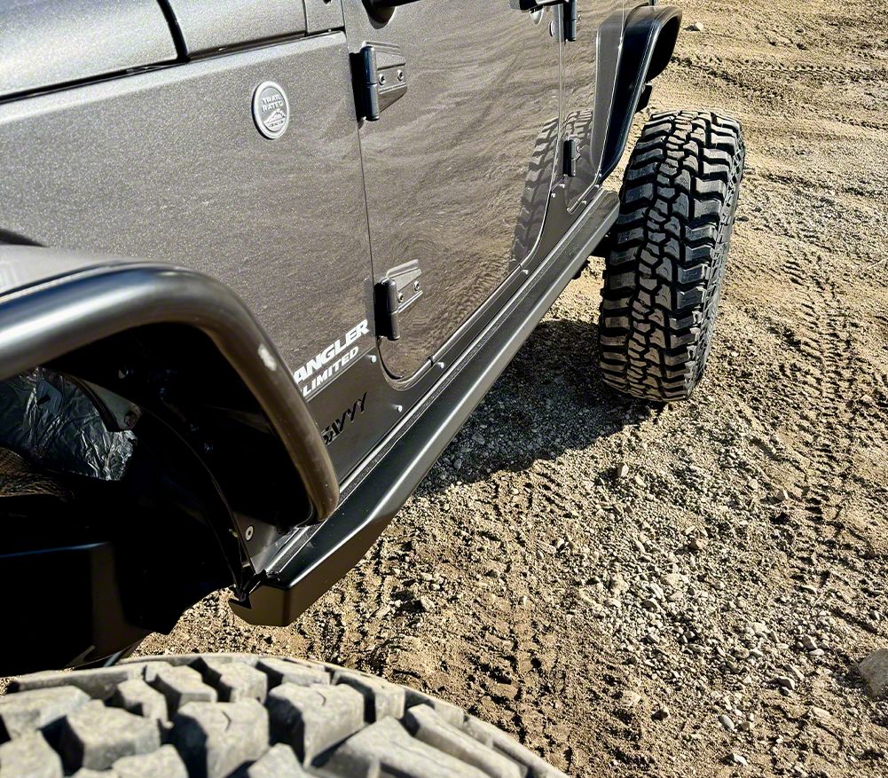Savvy Offroad Jeep Wrangler Krawler Lite Slider Kit; Weld-On; Raw