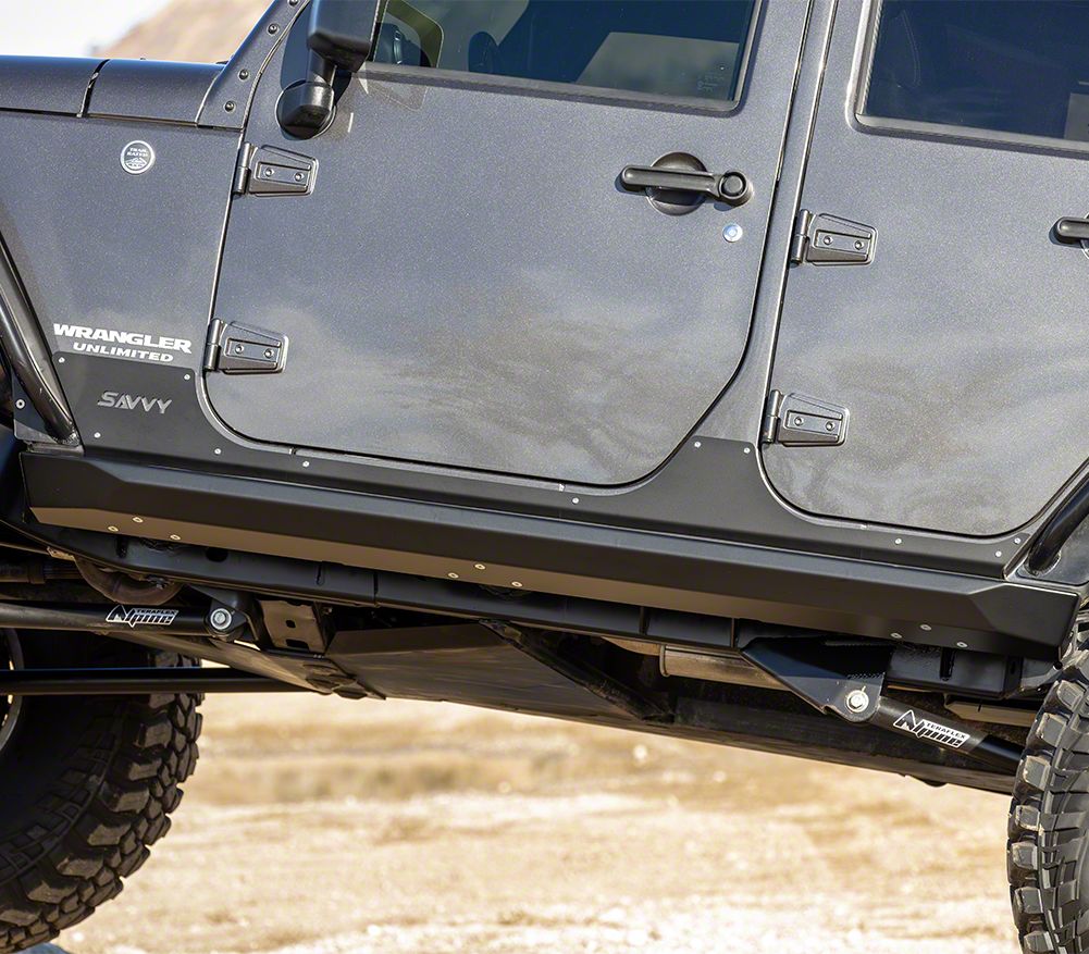 Savvy Offroad Jeep Wrangler Krawler Lite Slider Kit; Weld-On; Raw