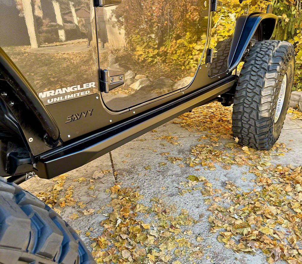 Savvy Offroad Jeep Wrangler Krawler Lite Slider Kit; Weld-On; Raw