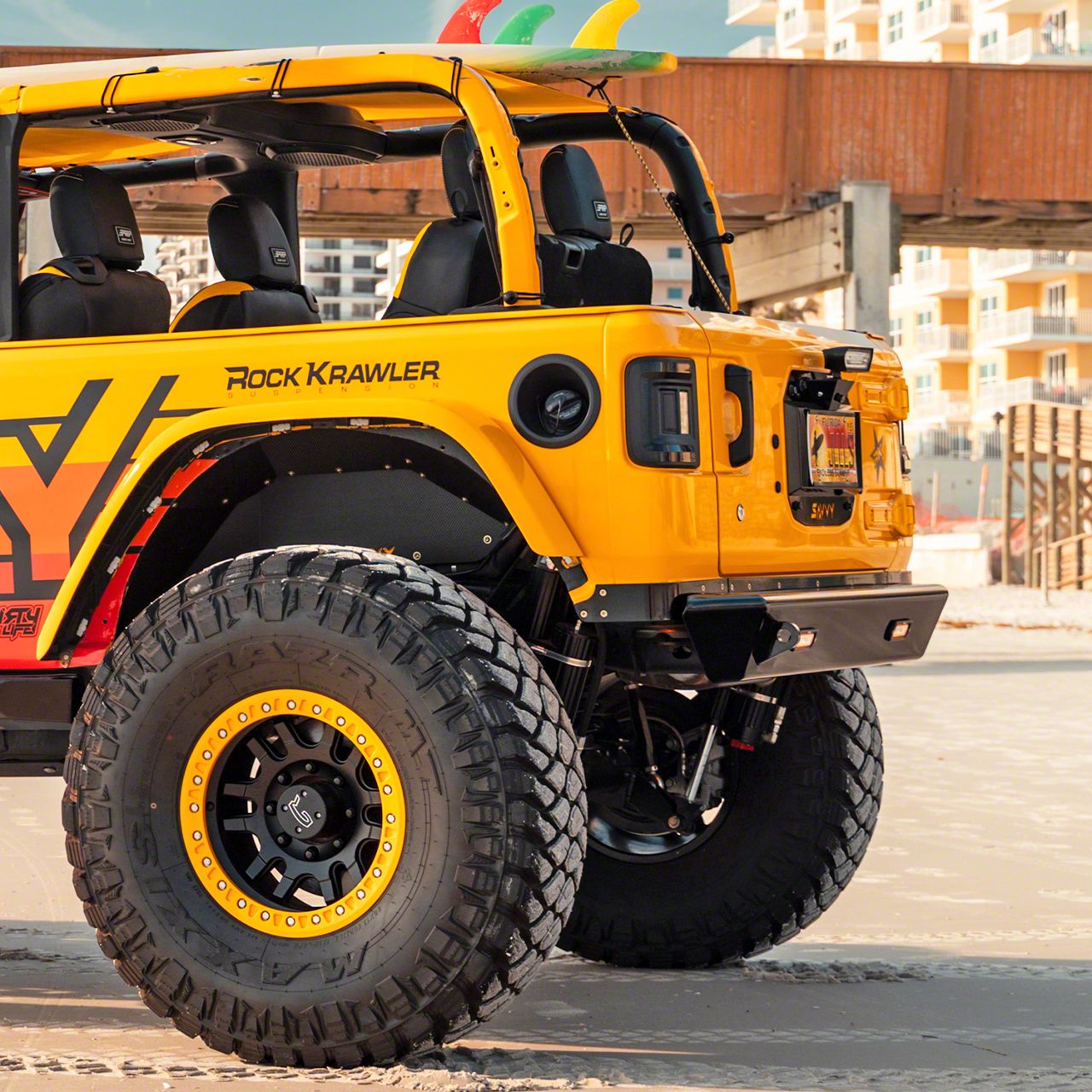 Savvy Offroad Jeep Wrangler Rear Trim and Corner Guard Kit; Raw
