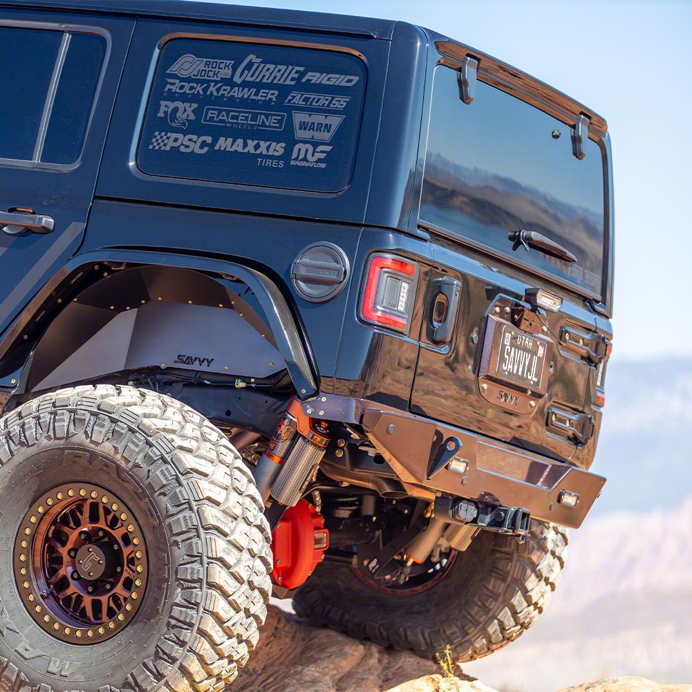 Savvy Offroad Jeep Wrangler Rear Trim and Corner Guard Kit; Raw