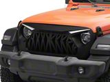 American Modified Shark Grille with LED Eyebrow DRL and Turn Signals, Matte Black (18-26 Jeep Wrangler JL)