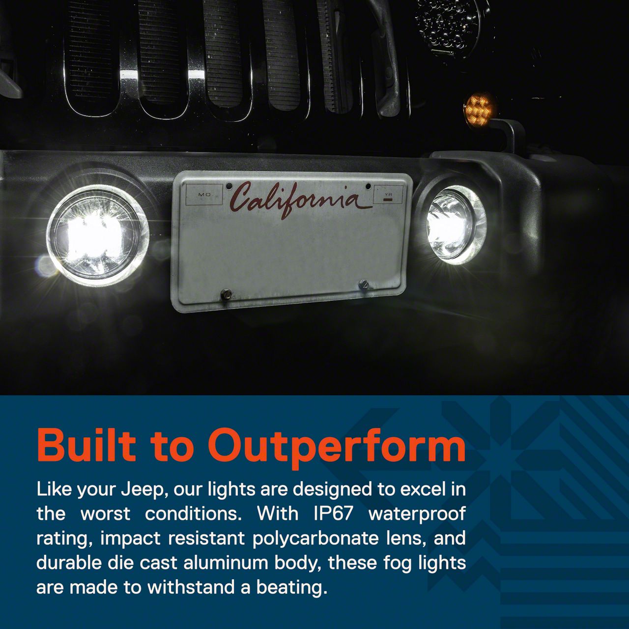 True Mods 4-Inch 60w LED Fog Lights Compatible w/Jeep Wrangler JK Unlimited JKU Front Bumper Accessories 2007-2018 Round Driving, image size:1280x1280