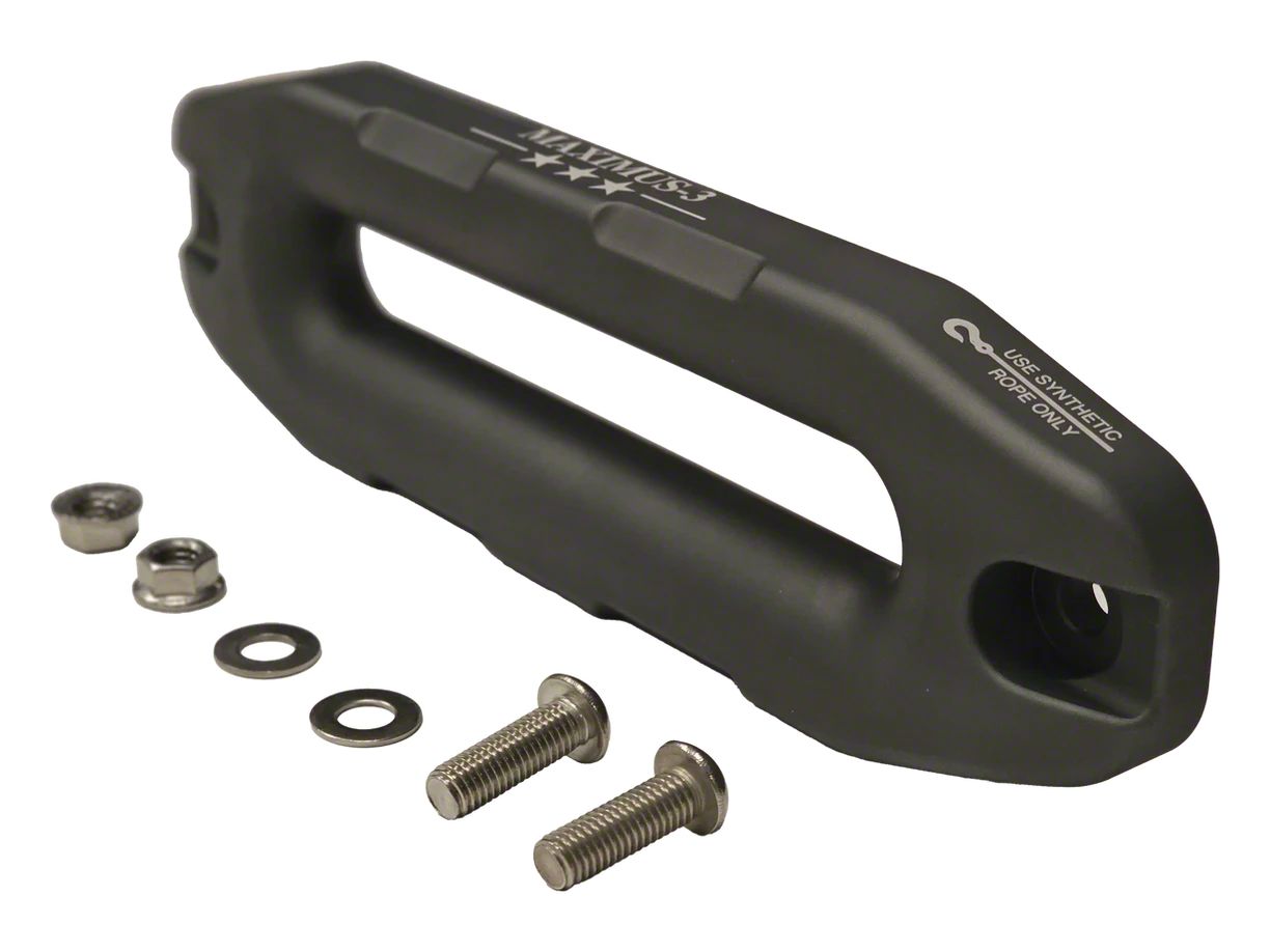 Maximus-3 Jeep Wrangler Aluminum Winch Hawse Fairlead; Black