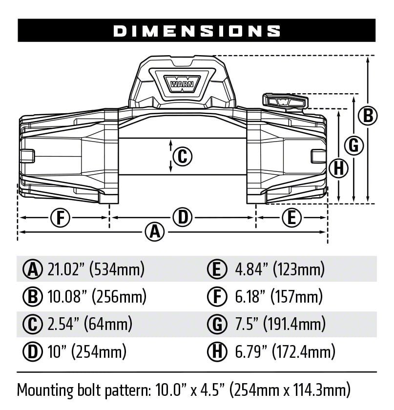 WARN Tacoma VR EVO 12 12,000 lb. Winch with Steel Cable W36103254
