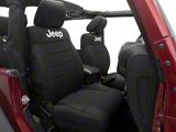 Jeep Licensed by TruShield Custom Fit Neoprene Front Seat Covers with Jeep Logo; Black (11-12 Jeep Wrangler JK 2-Door)