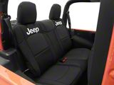Jeep Licensed by TruShield Custom Fit Neoprene Rear Seat Covers with Jeep Logo; Black (18-26 Jeep Wrangler JL 2-Door)