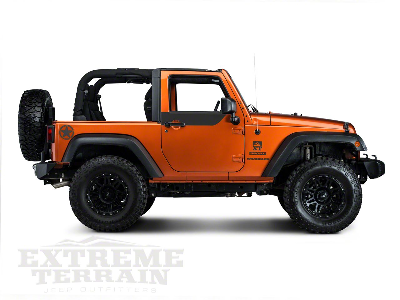 SEC10 Jeep Wrangler Door Accents; Matte Black J26011 (07-18 Jeep