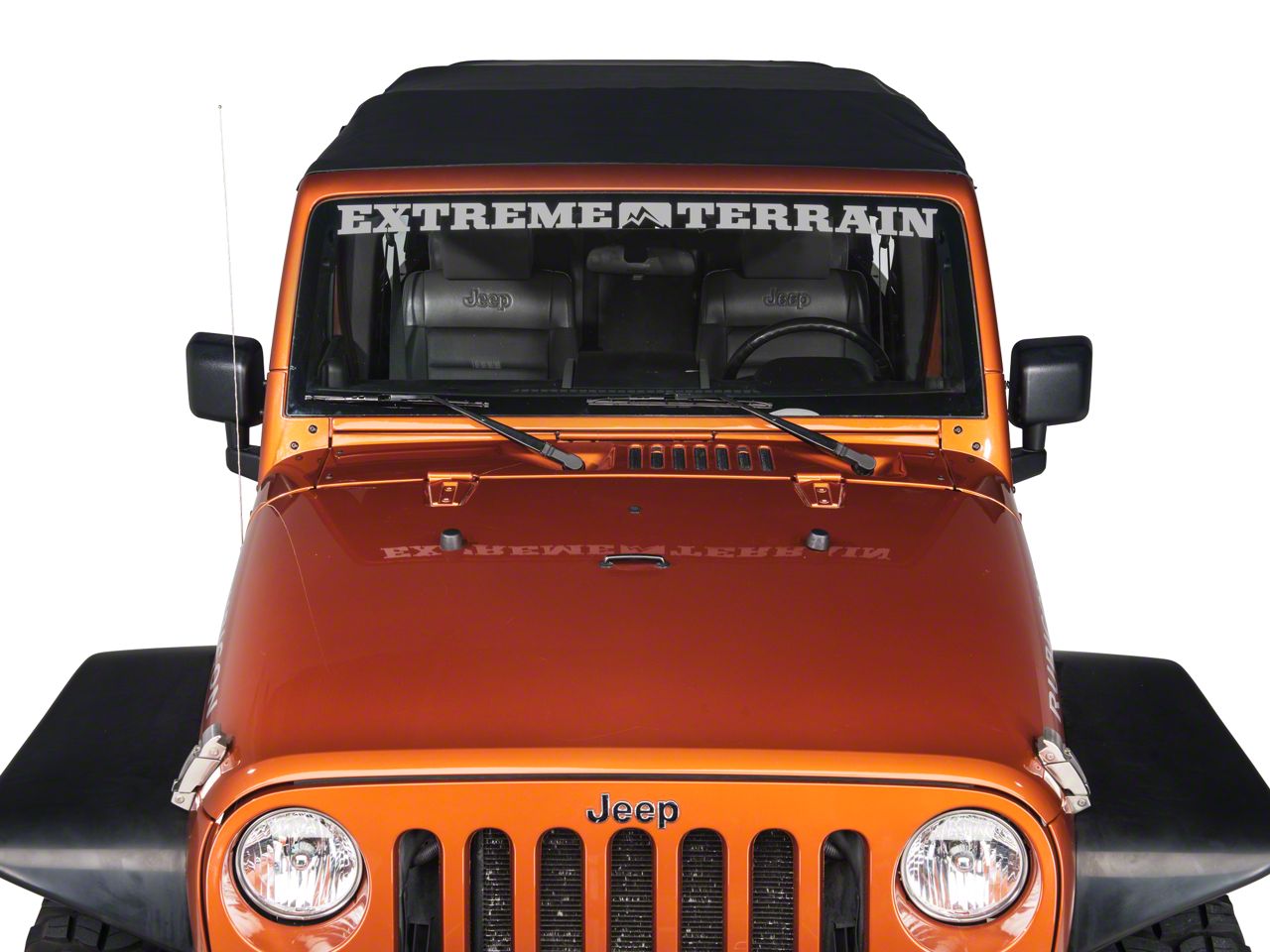 SEC10 Jeep Wrangler ExtremeTerrain Windshield Banner; Silver