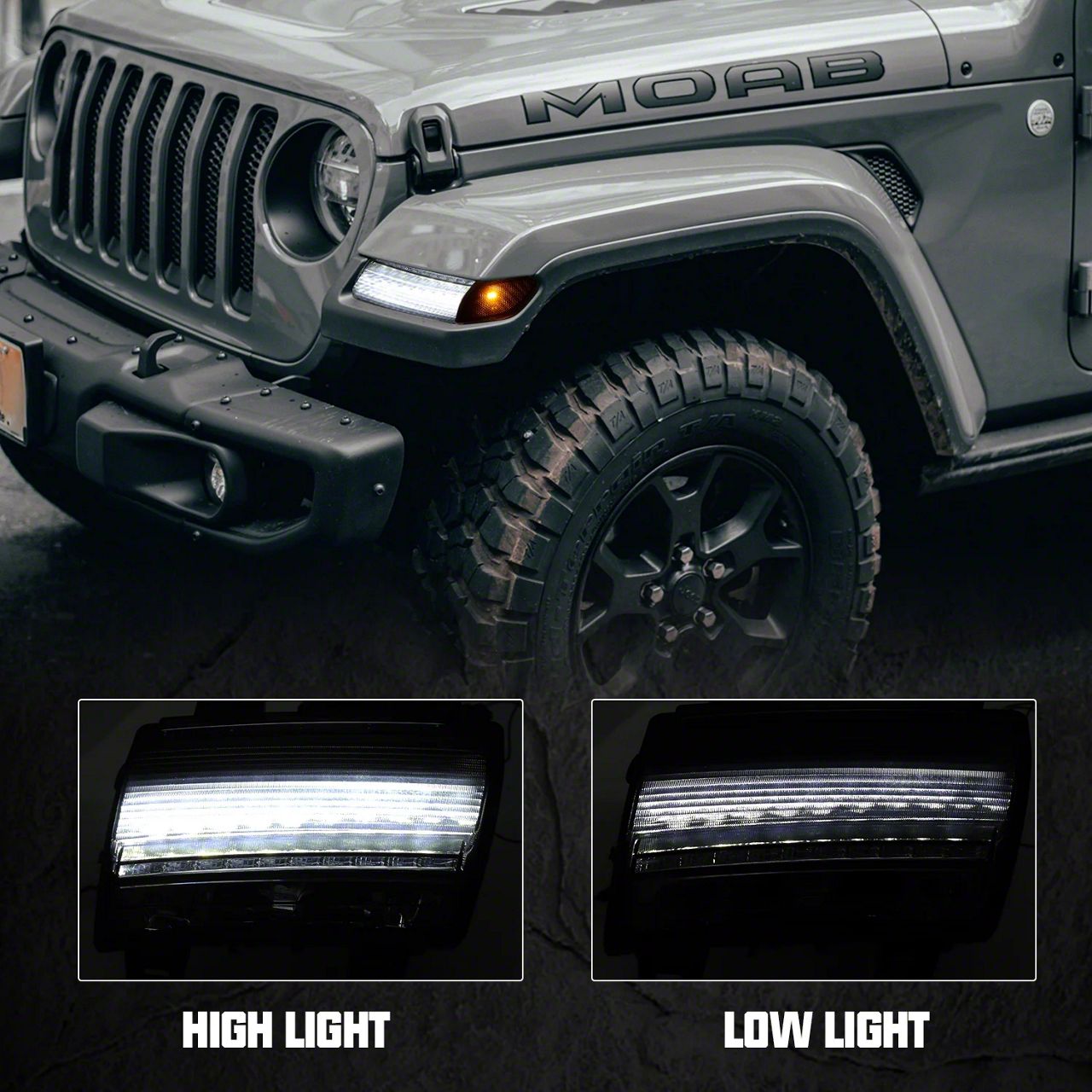 Jeep Gladiator LED Fender Side Marker Lights with Turn Signals (20