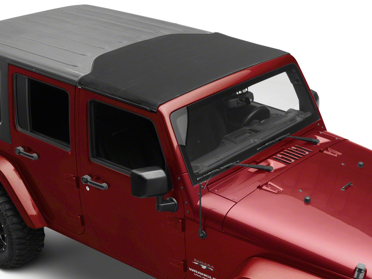Bestop Jeep Wrangler Sunrider and Retractable Sunshade; Black