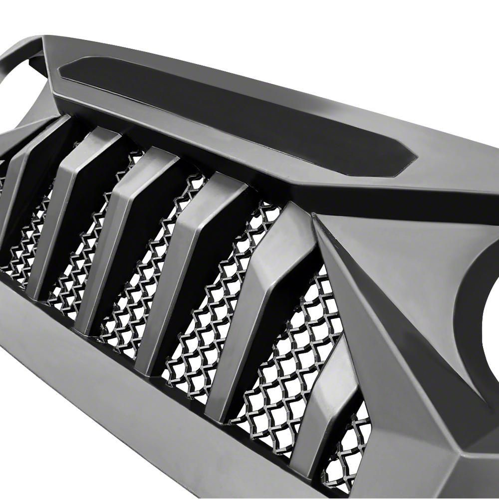 American Modified Jeep Wrangler Demon Grille; Matte Black