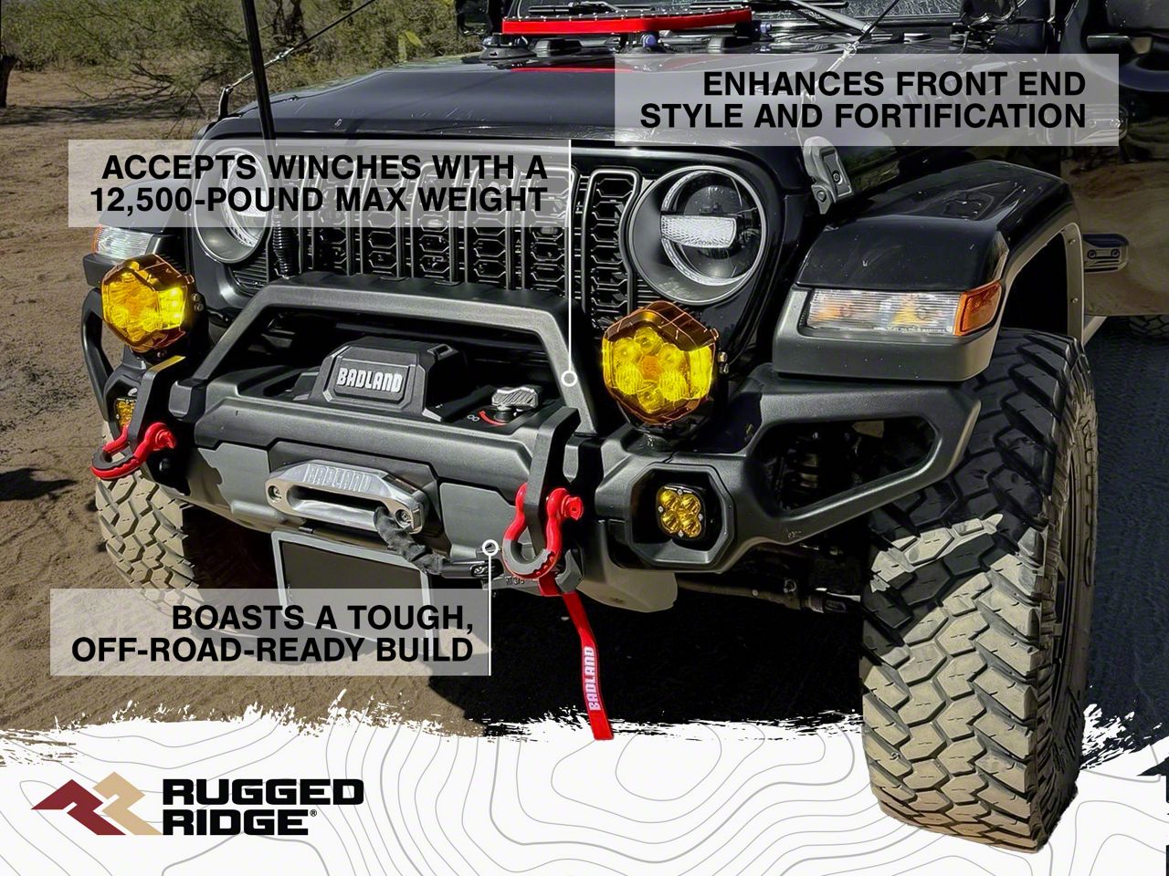 Rugged Ridge Jeep Gladiator Venator Front Bumper with Over-Rider