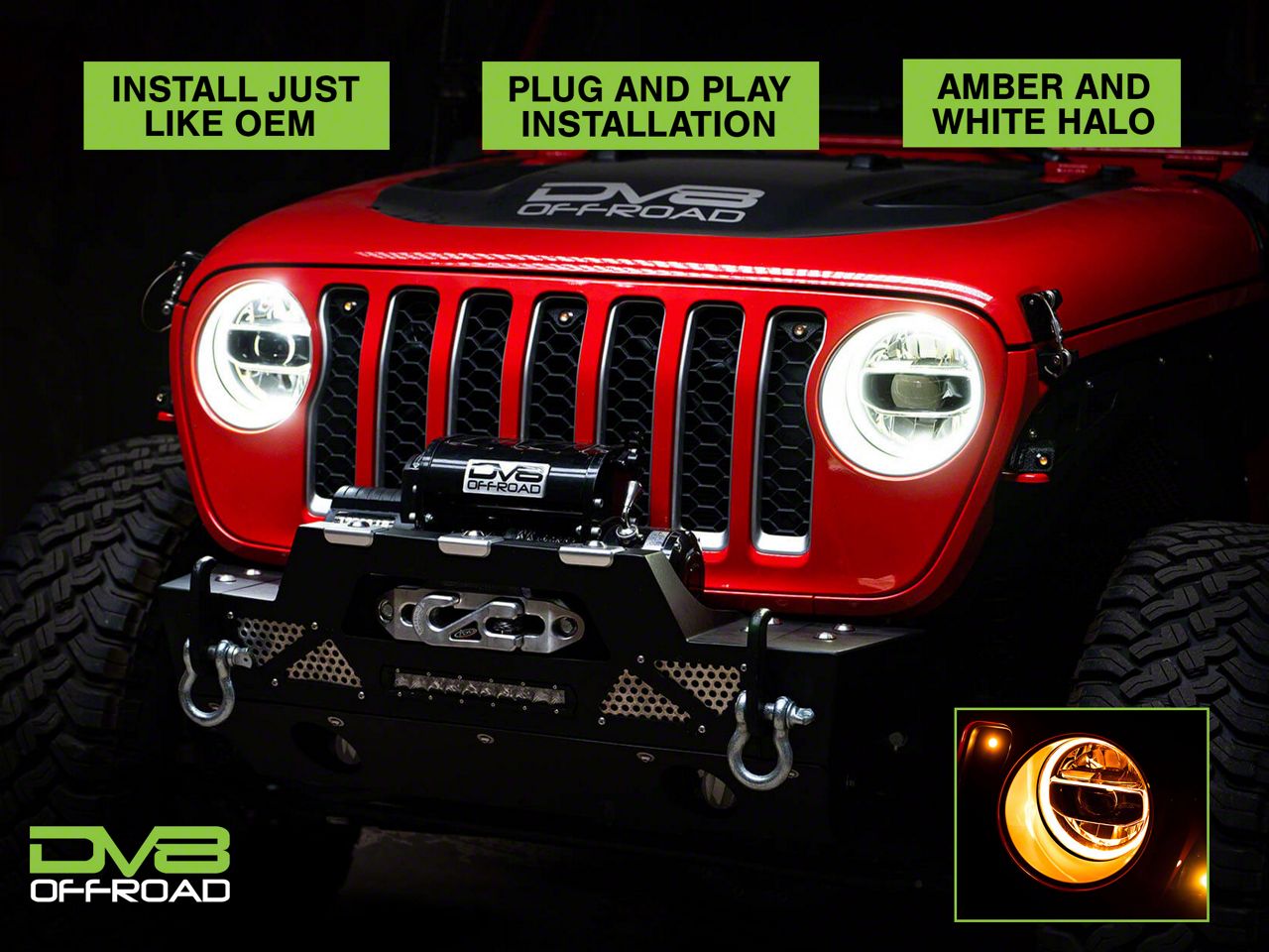 2018-2022 Jeep Wrangler JL Gladiator Front Halogen HEADLIGHTS Light OEM
