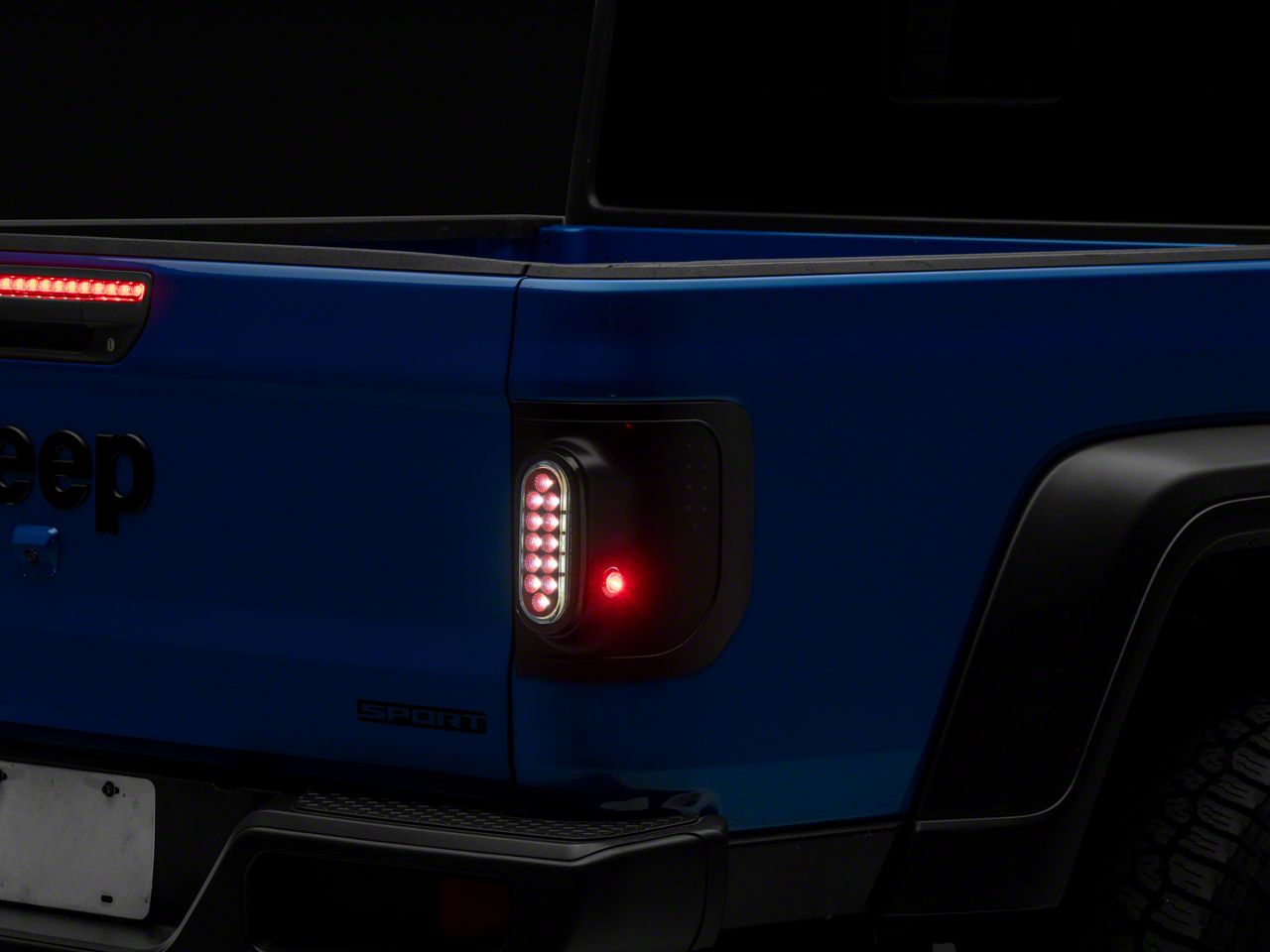 Smoked Black Tail Light Covers For Jeep Gladiator (2020-2023 Models) - Self-Adhesive, Easy Install, No Tools Needed