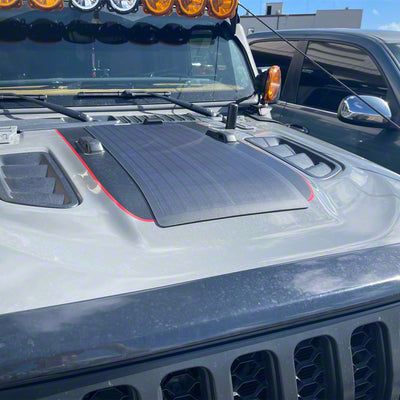 LensunSolar Jeep Gladiator Hood Solar Panel Complete Kit; 50-Watt