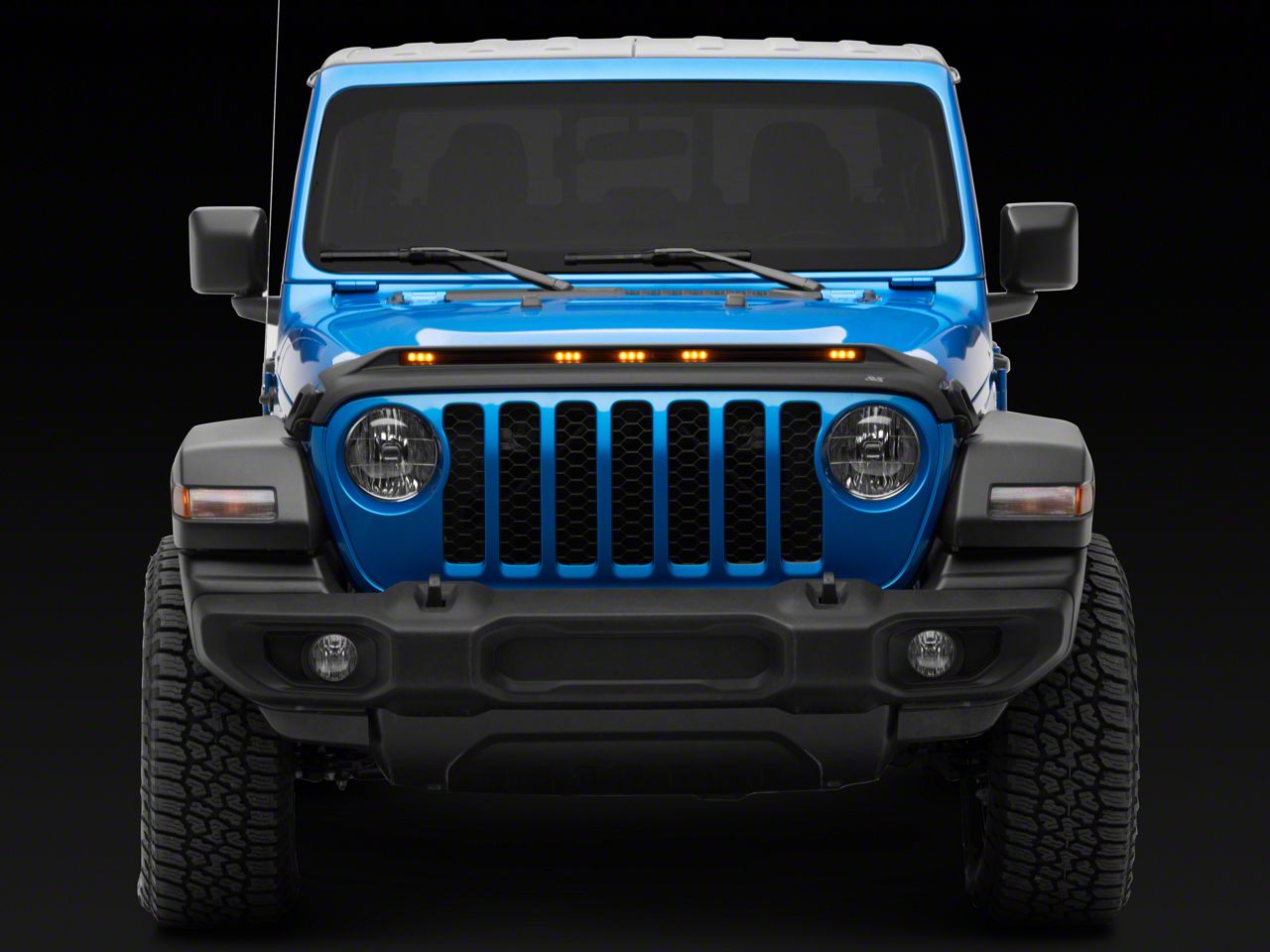 Jeep Gladiator Aeroskin LightShield Hood Protector; Black