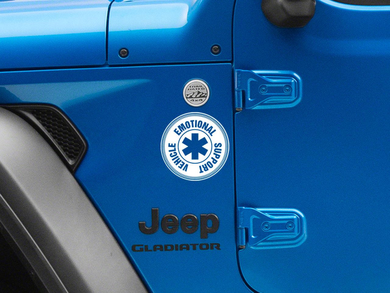SEC10 Jeep Gladiator Emotional Support Vehicle Decal; White