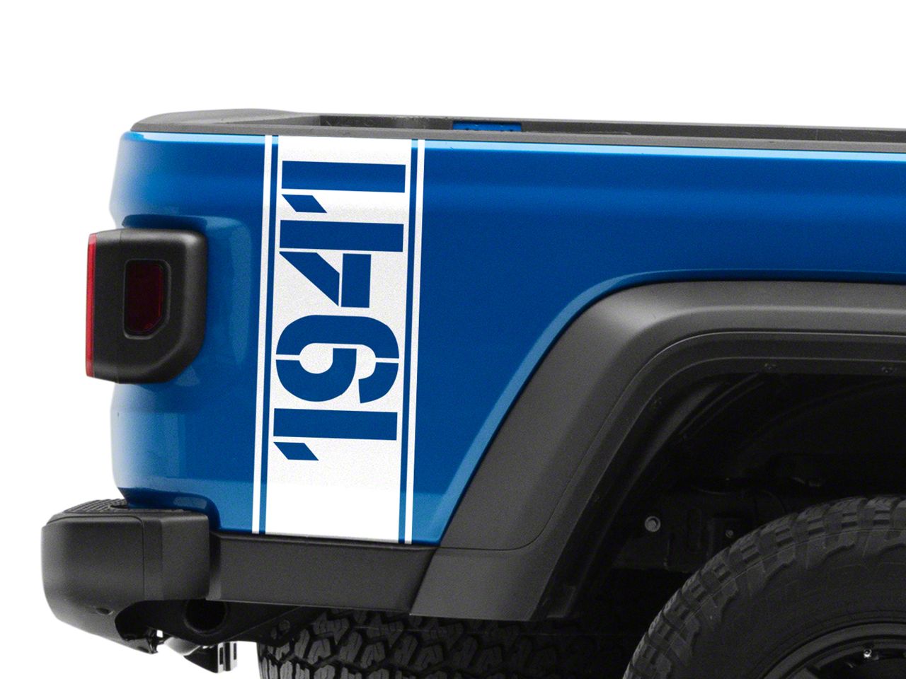 SEC10 Jeep Gladiator 1941 Vertical Side Bed Graphics; White