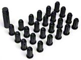 Black Acorn Spline Lug Nuts for Aftermarket Wheels; M14x1.5; Set of 24 (20-26 Jeep Gladiator JT)