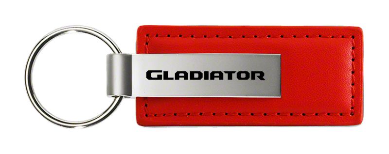 Jeep Gladiator Real Black Carbon Fiber Loop Strap Key Chain with Red Stitching