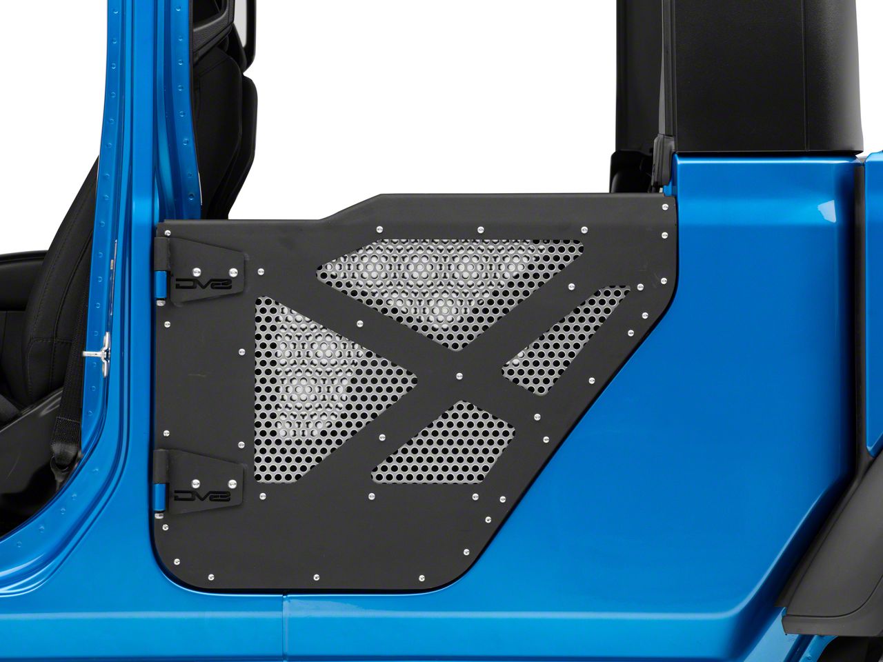 DV8 Offroad Jeep Gladiator Half Doors with Aluminum Mesh; Rear