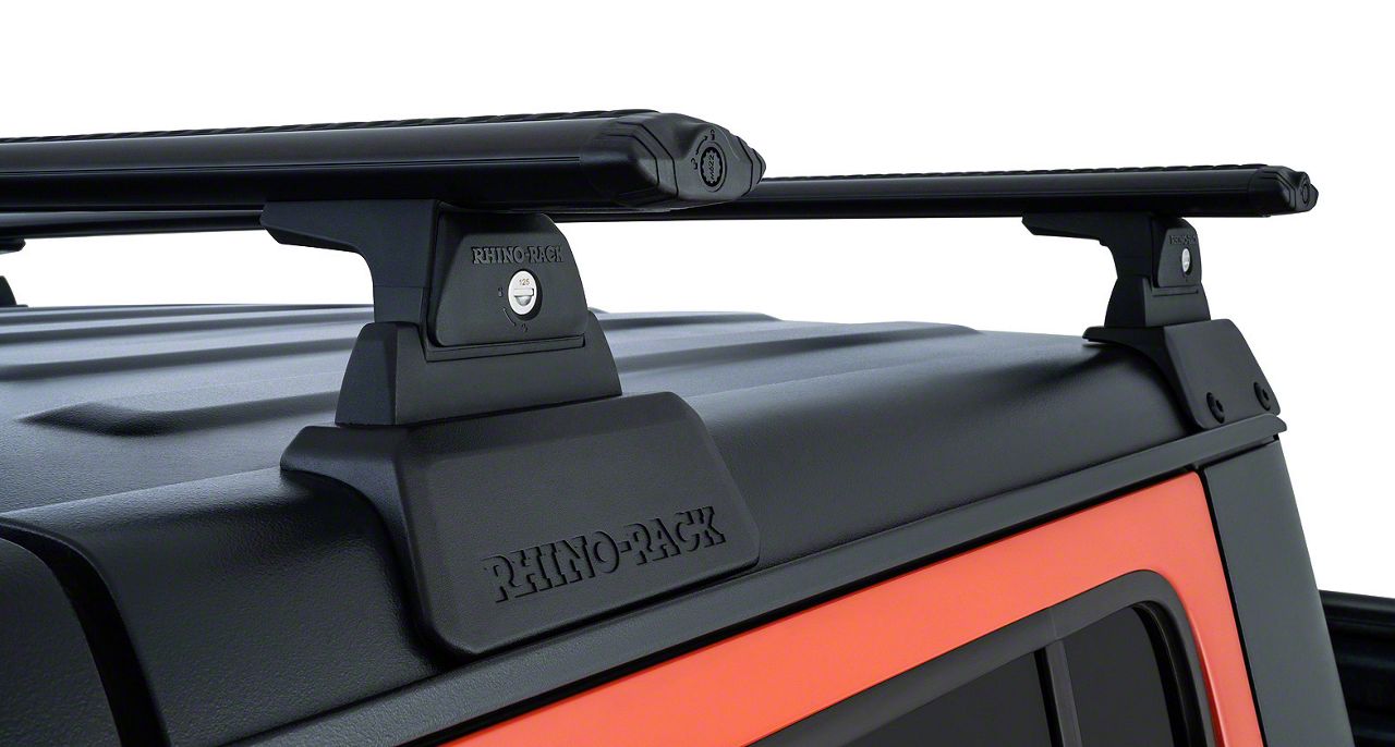 Rhino-Rack Vortex 2-Bar Backbone Roof Rack with RTL600 Legs; Black (20-25  Jeep Gladiator JT w/ Hard Top)