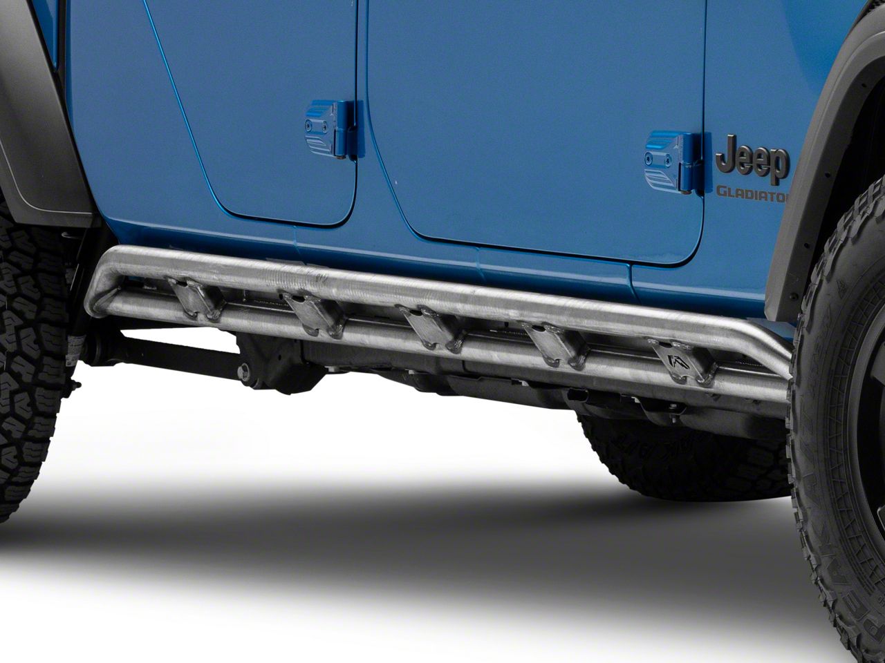 Fab Fours Jeep Gladiator Tube Rock Sliders; Bare Steel JT20