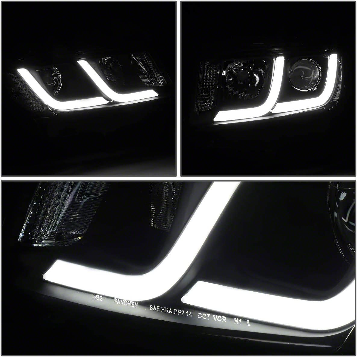 PM Performotor Projector Headlights For 2014-2016 Jeep Grand Cherokee – Black Housing, Clear Corner