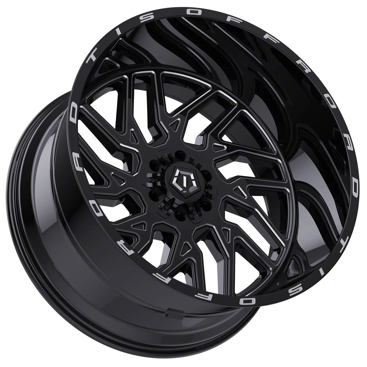 TIS Jeep Wrangler 544 Gloss Black Machined Wheel; 22x12; -44mm