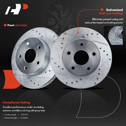Front Drilled Brakes Rotors And Ceramic Brake Pads For 2002 2003 2004