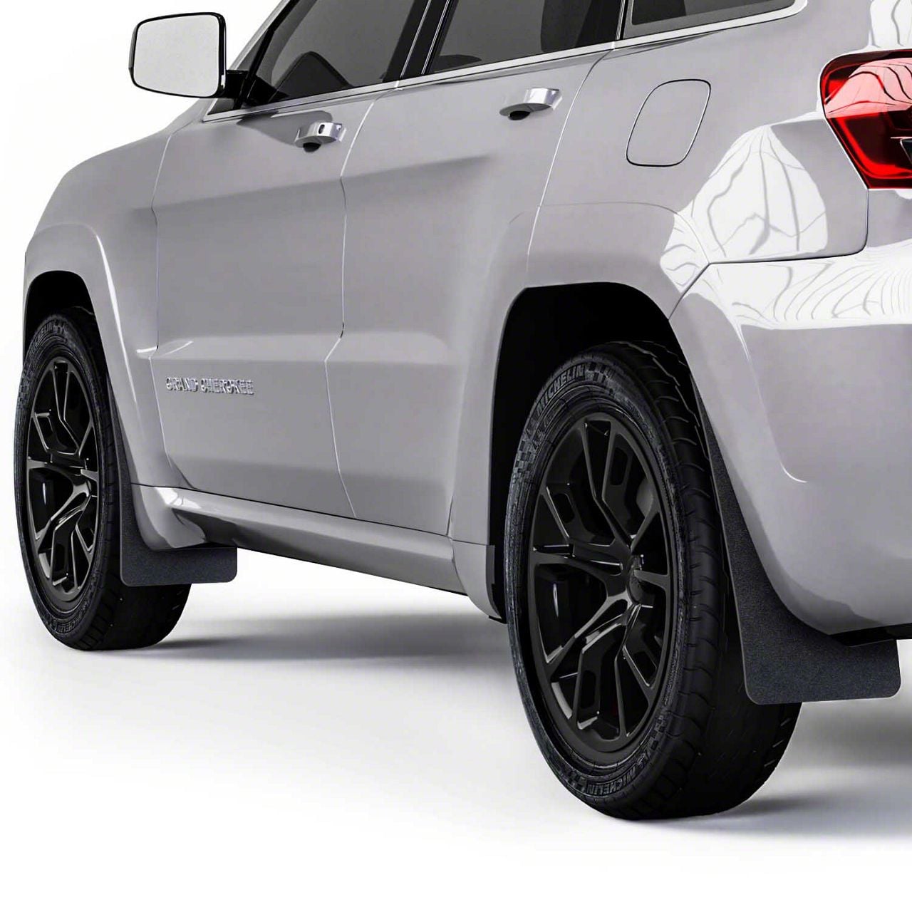 Jeep Grand Cherokee Mud Flaps; Front and Rear; Matte Black Vinyl