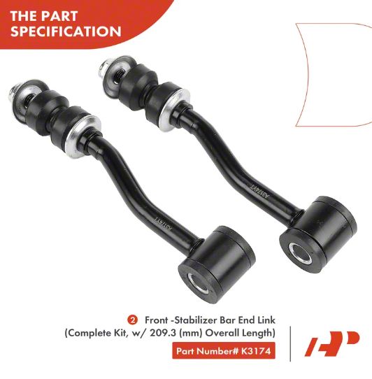 AutoBuffy Front Control Arm Ball Joint Sway Bar Link Loaded