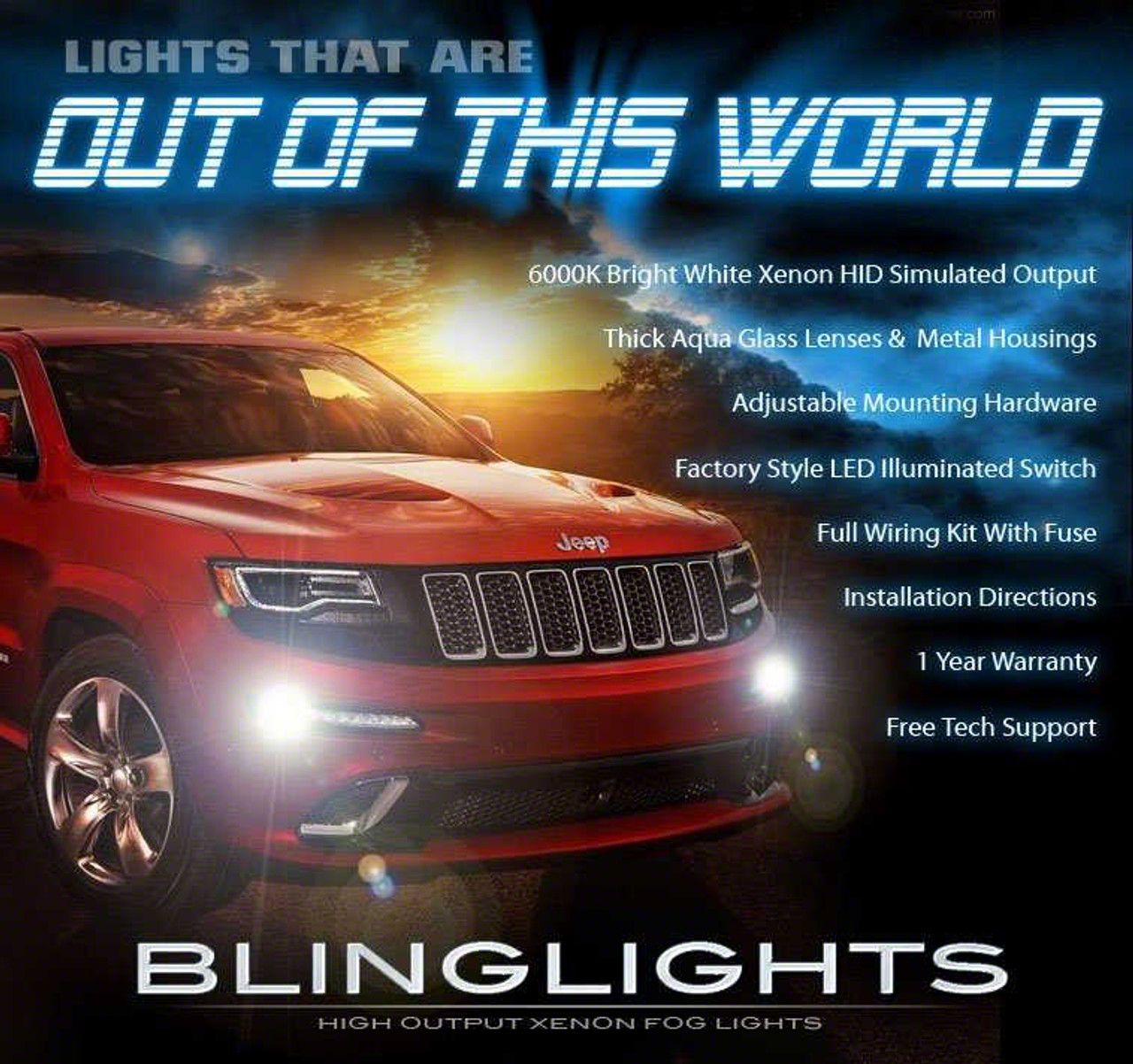 Nakkaa Pair Clear Fog Lights With H11 Bulbs For 2014-2021 Jeep Grand Cherokee