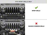 RedRock Headlight Trim and Grille Insert Kit; Matte Black (18-23 Jeep Wrangler JL Sport w/o TrailCam)
