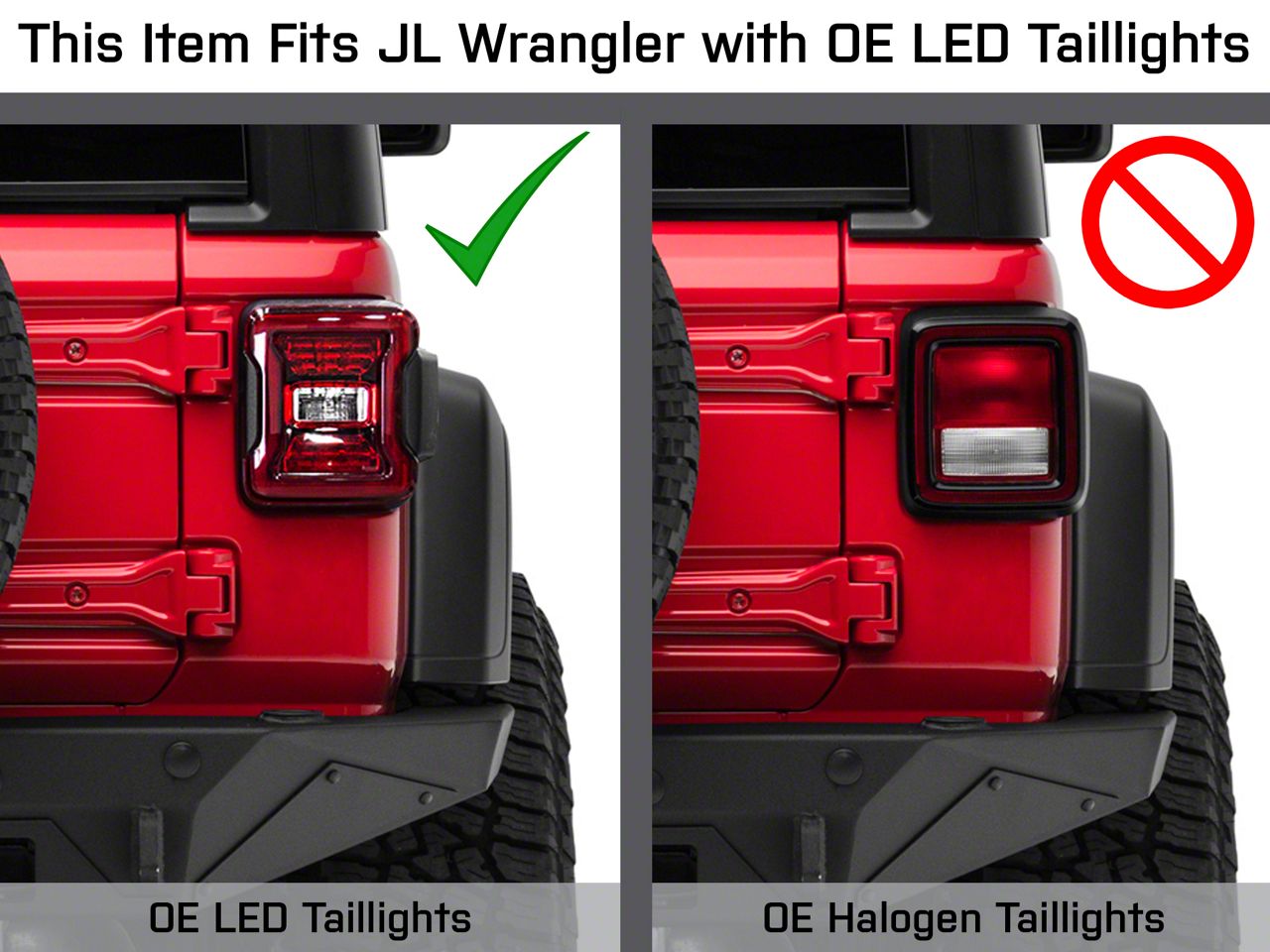 RedRock Jeep Wrangler ABS Tail Light Guard; Textured Black J214066