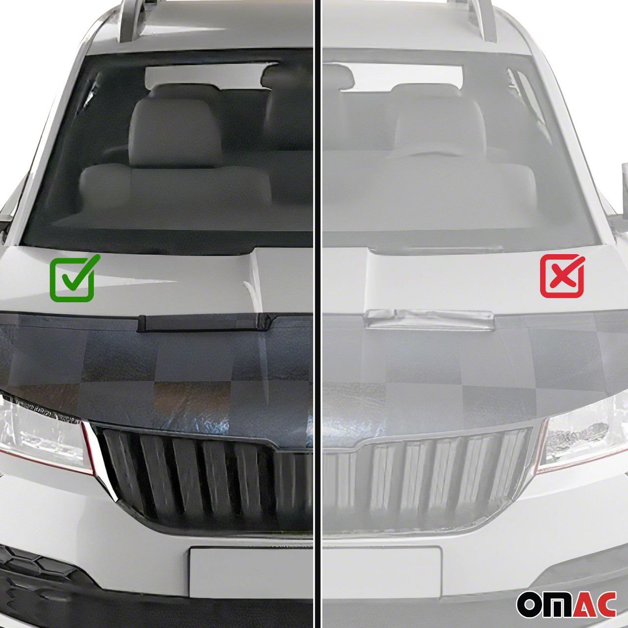 OMAC Jeep Renegade Mask Hood Bra; Black Chequered OMAC Jeep Renegade Mask Hood Bra; Black Chequered