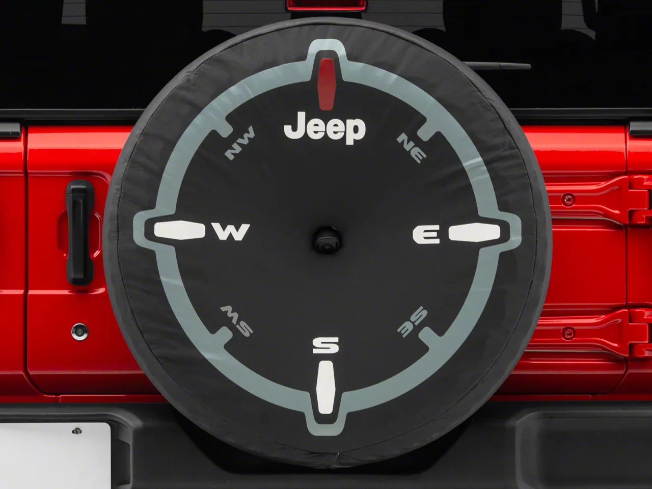 Mopar Jeep Wrangler Spare Tire Cover with Compass Logo for 32Inch Tires; Black 82215446AB (18