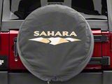 Mopar Spare Tire Cover with Sahara Logo for 32-Inch Tires; Black Denim (66-18 Jeep CJ5, CJ7, Wrangler YJ, TJ & JK)