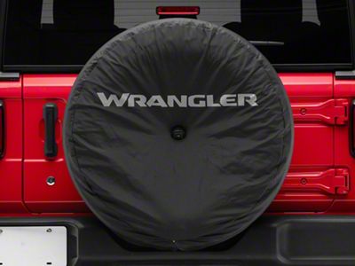 Mopar Spare Tire Cover with Wrangler Logo for 32-Inch Tires; Black (18-25 Jeep Wrangler JL)