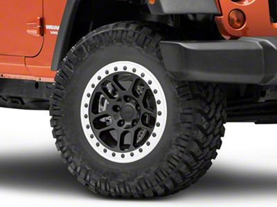 Mopar True Beadlock Capable Satin Black Wheel; 17x8; 12mm Offset (07-18 Jeep Wrangler JK)