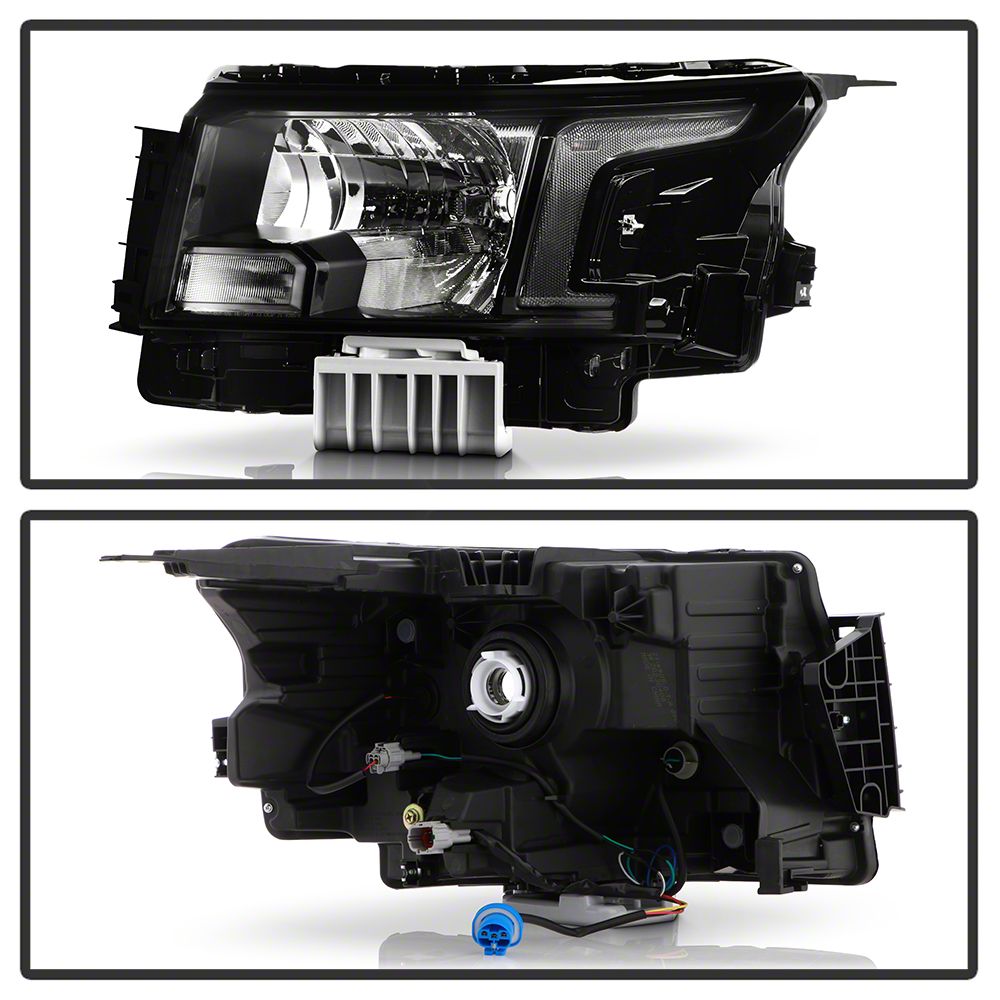 Frontier OEM Style Headlight; Black Housing; Clear Lens; Driver