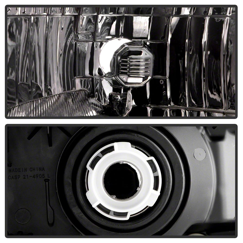 Frontier OEM Style Headlight; Black Housing; Clear Lens; Driver