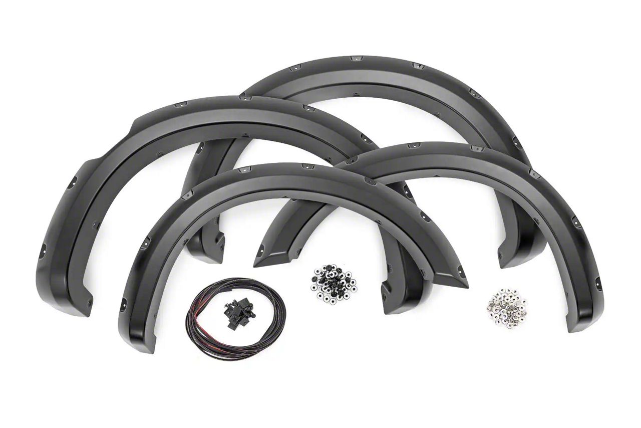 Rough Country Suspension Titan Pocket Fender Flares; Gloss Black F