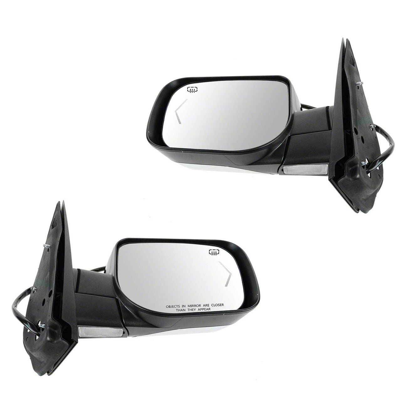 Titan Powered Heated Mirrors with Turn Signal; Chrome (09-15 Titan