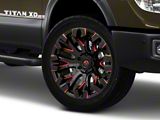 Fuel Wheels Quake Gloss Black Milled with Red Accents 6-Lug Wheel; 20x10; -18mm Offset (16-24 Titan XD)