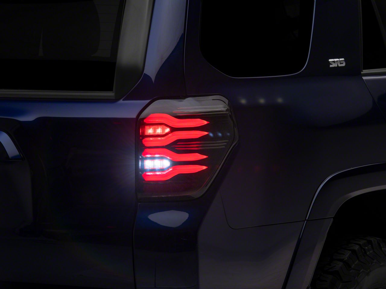 AlphaRex Toyota 4-Runner LUXX-Series LED Tail Lights; Matte Black