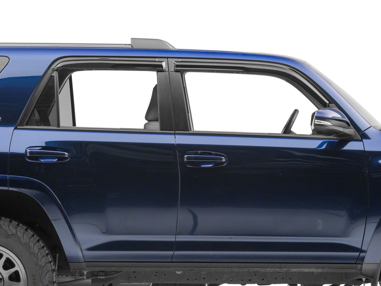 Lightronic WV194242 in-Channel Side Window Visor Deflector Rain Guard, Dark Smoke Shatterproof
