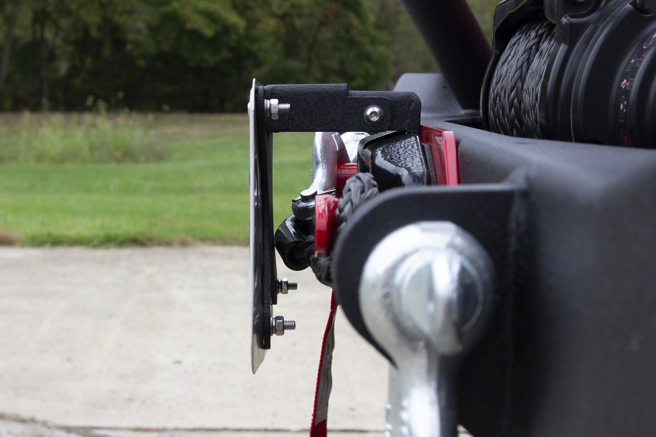thumbnail image 2 of TAOUS Heavy Duty 10" Winch Roller Fairlead – Black Powder Coat, License Plate Mount, Jeep 2 of 5