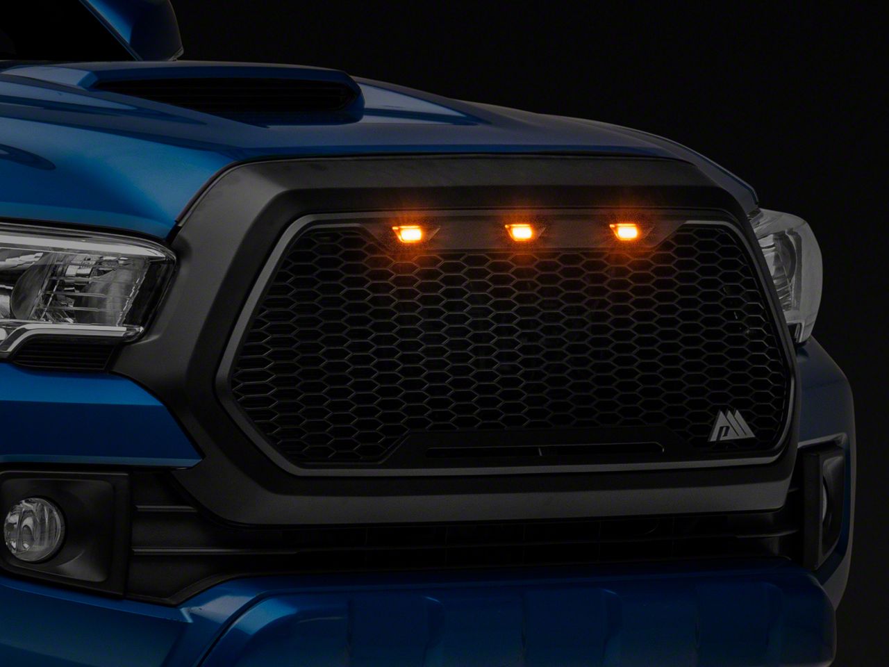 Mesh Front Upper Grille With LED Lights For 2005-2011 Toyota Tacoma – Black, Easy Install